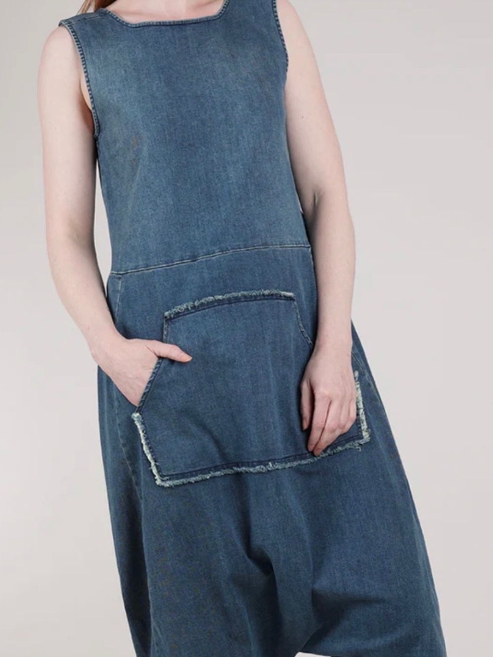 PLUSLAVIE  The Denim Jumpsuit, Blue